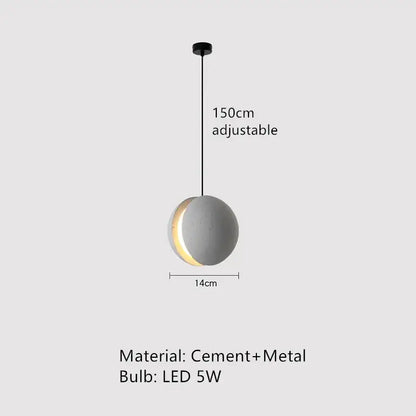 Minimalist industrial vintage cement pendant lamp with matte gray finish and warm led glow for kitchen dining room decorbites