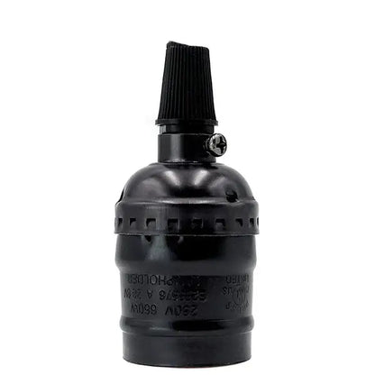 Black matte finish industrial vintage chain lamp base with ribbed top cap and engraved specs for decorbites vintage decor