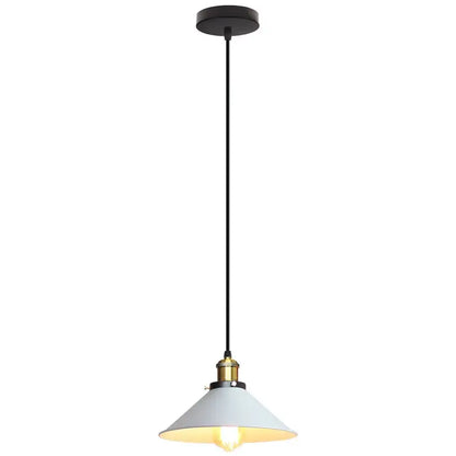 Minimalist pendant light with matte white conical shade and brass accents for decorbites industrial vintage chandelier