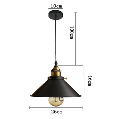 Black metal pendant light with brass-finished fixture and exposed bulb from decorbites industrial vintage chandelier