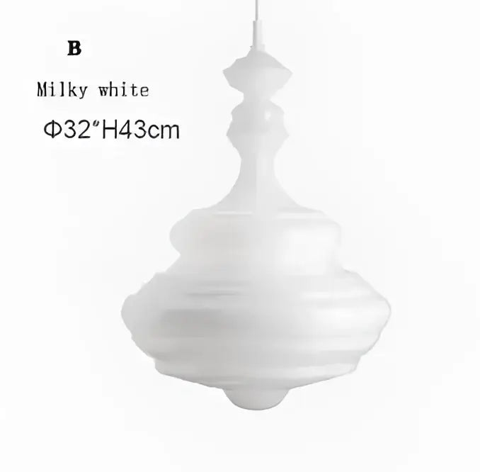 Milky white pendant lamp with tiered translucent glass design in decorbites industrial vintage glass style for dining room decor
