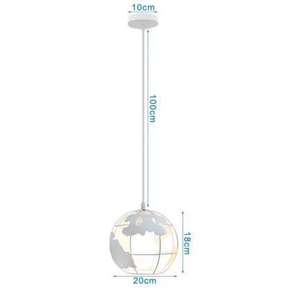 White globe-shaped wrought cage pendant light with cloud and grid cut-out patterns for decorbites industrial vintage decor