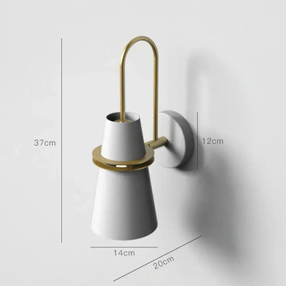Modern white and gold wall sconce with sleek minimalist design industrial led wall lighting for bedroom decorbites industrial led