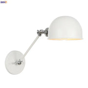 White dome-shaped wall sconce with chrome adjustable swing arm and mounting plate for decorbites adjustable swing arm decor