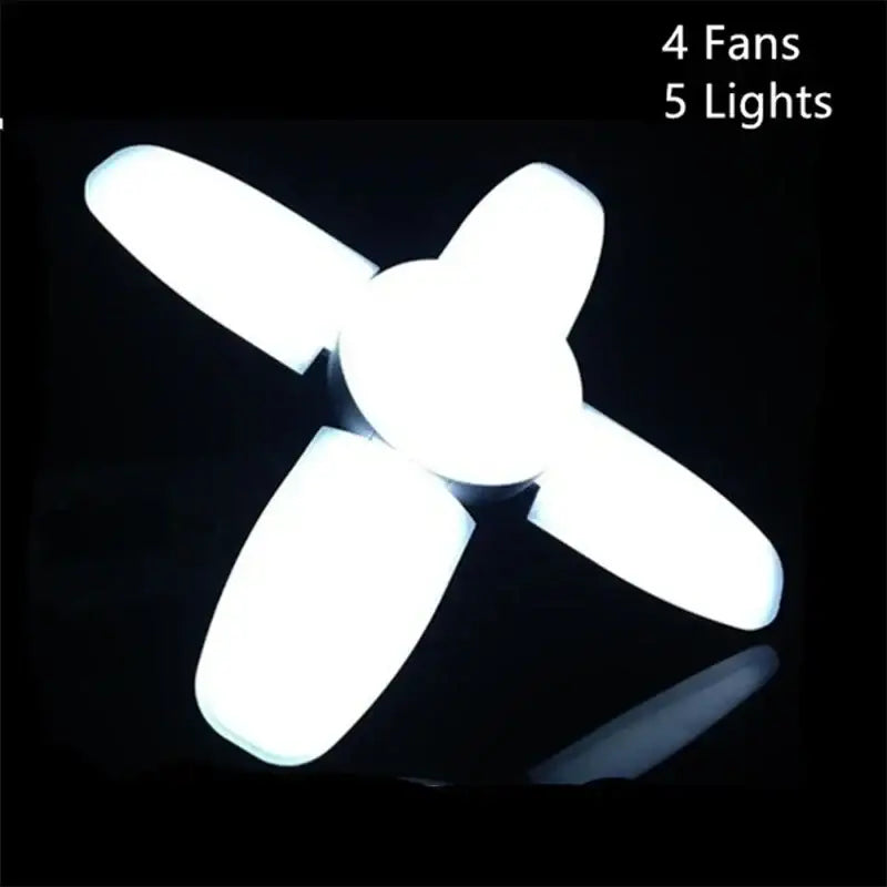 White led ceiling fan with integrated light and four blades for industrial decorbites led ceiling light garage use