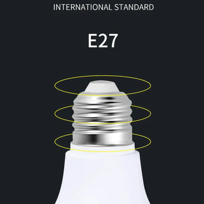 Industrial white e27 led bulb with metallic screw base high power garage light for efficient illumination