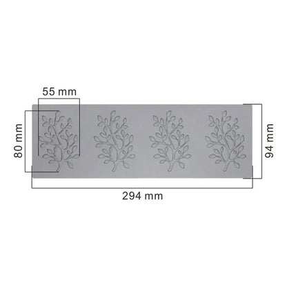 Gray silicone baking mat with four embossed tree designs for decorbites coral branch leaf silicone mold use