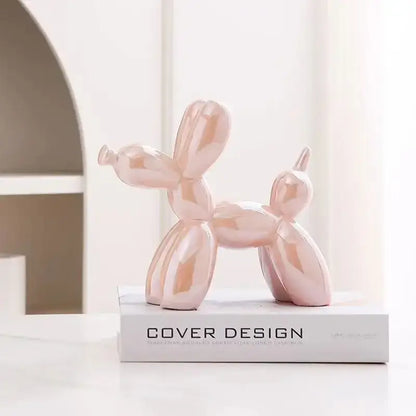 A glossy rose gold ceramic balloon dog sculpture for iridescent living room decor ceramic sculpture balloon dog ceramic