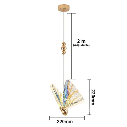 Iridescent gold butterfly pendant light with blue silver wings hanging from ceiling fixture for bedroom decorbites butterfly pendant lights
