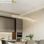 Decorbites 35.5 47 inch gold aluminum island lamp with warm white light and sleek linear pendant light fixture design
