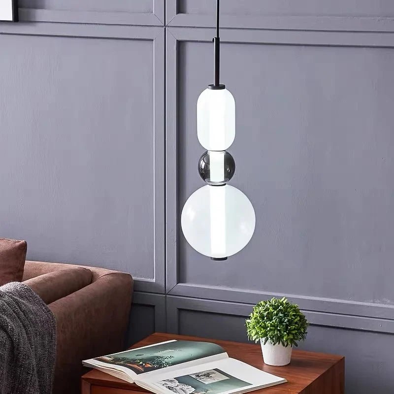 Italian Candy Glass Pendant Light in Black or White - Decorbites