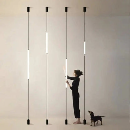 Italian Linear Black Metal & Acrylic Pendant Light - Decorbites