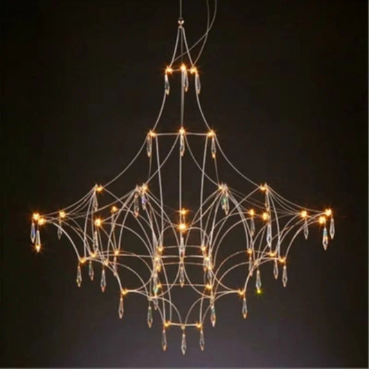Italian Minimalist Crystal Pendant Light in Silver or Gold - Decorbites