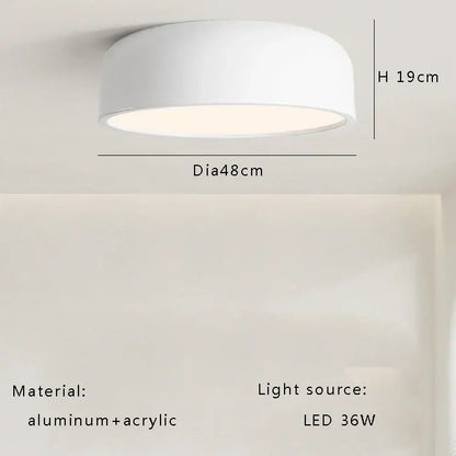 White round ceiling lamp with sleek aluminum and acrylic design featuring led 36w bulb decorbites italian minimalist round
