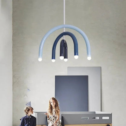 Italian Rainbow U-Shaped Pendant Light in Cream Aluminum - Decorbites
