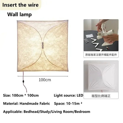 Square-shaped ceiling light with beige handmade fabric shade and elegant curved design for italian vintage decorbites