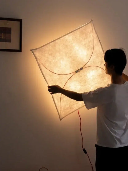 A warm italian vintage beige fabric led ceiling light with a translucent paper shade and thin wire frame for living room decorbites italian vintage