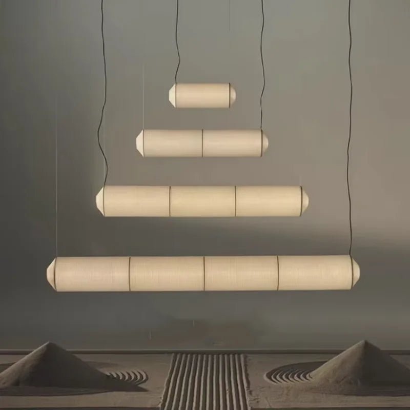 Japandi White Rice Paper Akari Pendant Light - Decorbites