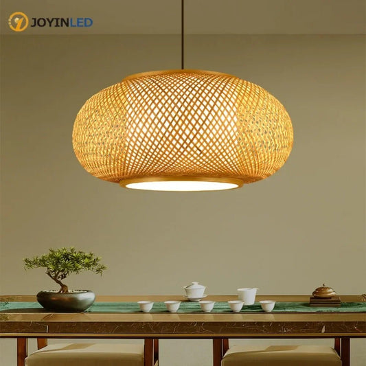 Japanese Bamboo Woven Lantern Pendant Light - Decorbites