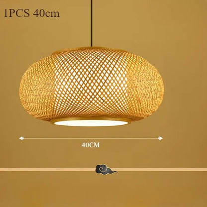 Japanese Bamboo Woven Pendant Lantern - Decorbites
