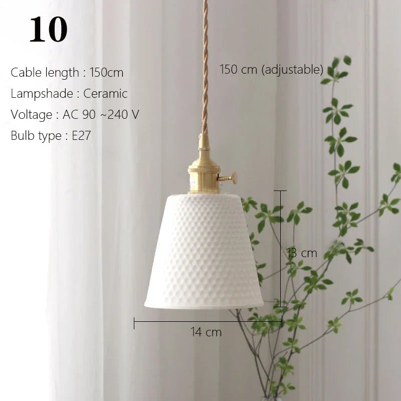 Japanese Ceramic Pendant Light With Copper Finish - Decorbites