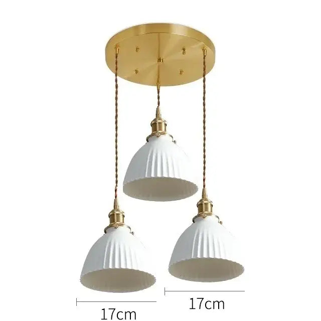 White ribbed ceramic led pendant light with brass accents and twisted chain suspension ideal for dining room decorbites ceramic led