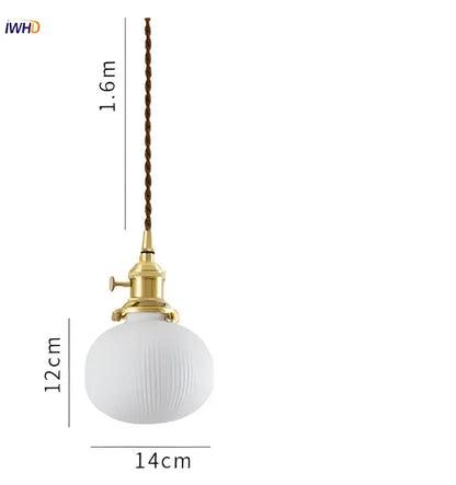 White ribbed glass ceramic led pendant light with brass fixture and twisted brown cord for dining room decorbites ceramic led