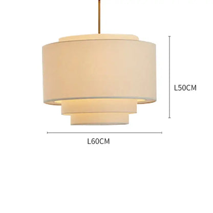 Cream tiered cylindrical pendant lamp with warm glow and fabric design for kitchen by decorbites camden japanese