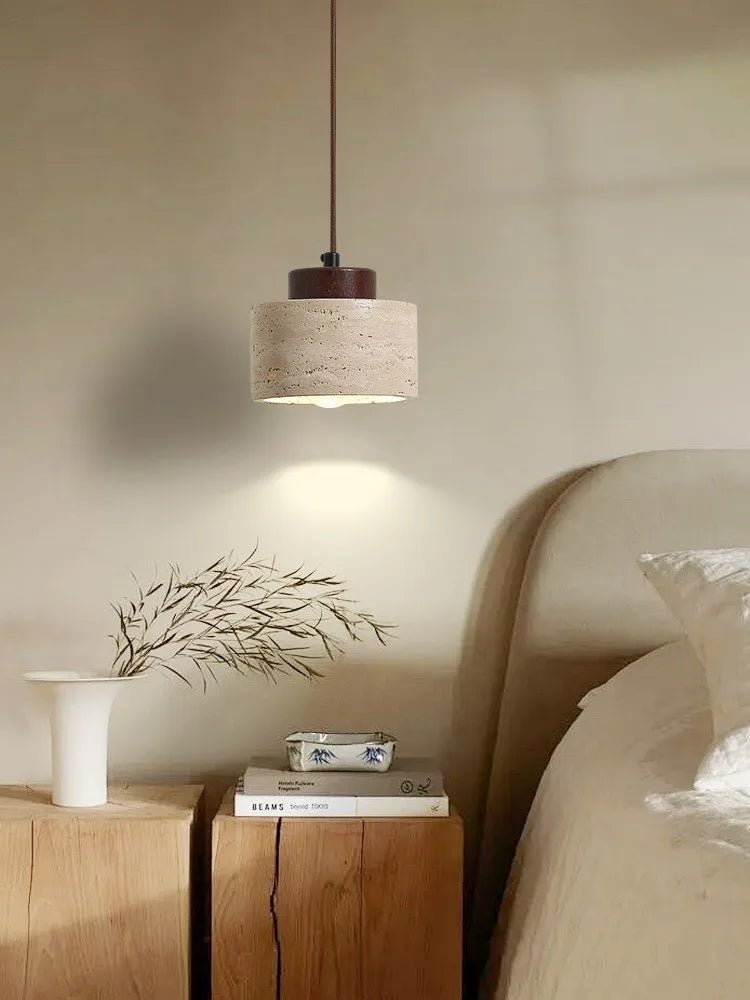 Japanese Travertine Stone Pendant Light - Decorbites