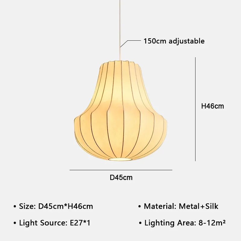 Japanese Wabi-Sabi White Silk Knitted Pendant Light - Decorbites