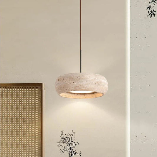 Japanese Wabi-Sabi Yellow Stone Pendant Light - Decorbites