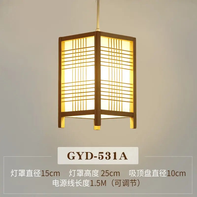 A warm wooden frame pendant lamp with translucent paper panels decorbites bamboo pendant lamp for tea room or living room