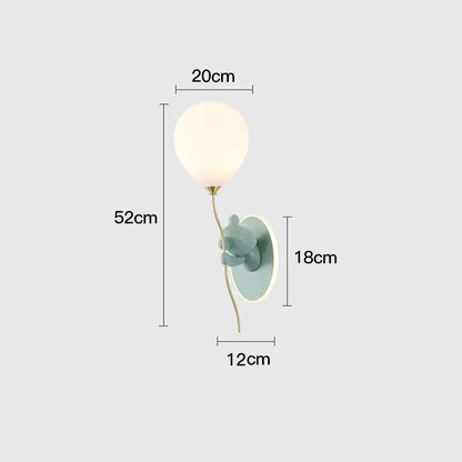 Kawaii gold bear balloon wall light with matte teal bear holding a gold stem and white spherical bulb for children bedroom wall light decorbites bear balloon