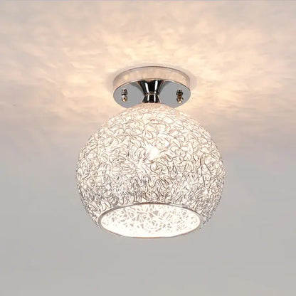 Lace pattern clear glass ball led ceiling light with polished chrome base for living room decorbites ceiling lights