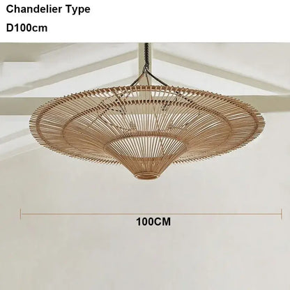 Large beige fan woven rattan pendant light made of natural bamboo by decorbites handmade rattan for dining room decor