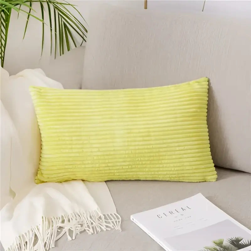 Lime green corduroy rectangular pillow with decorbites corduroy flocking ideal for stylish living room decor pillow cover
