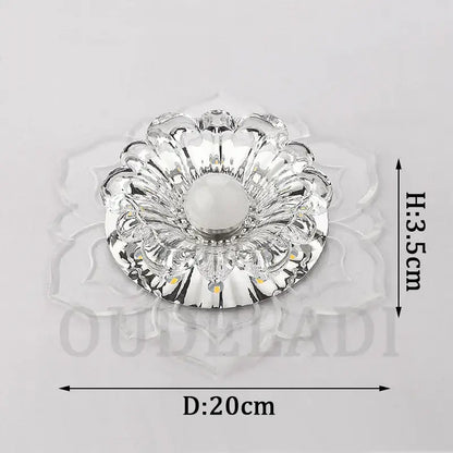 Lotus crystal flower spotlight living room led ceiling light with silver metallic base and decorbites crystal flower design