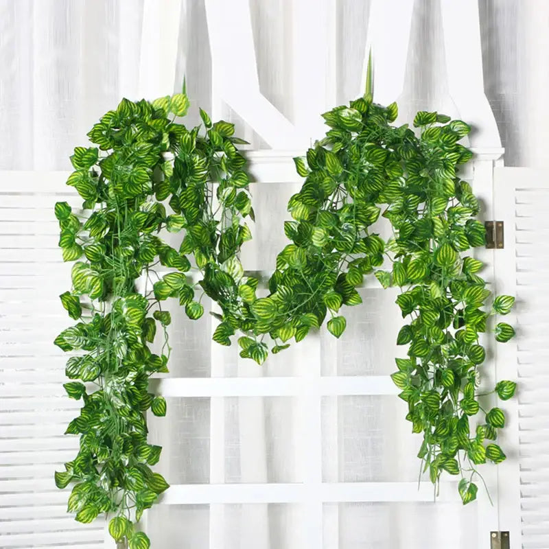 Lush green silk creeper plant with variegated leaf patterns artificial ivy vine for living room decorbites green silk