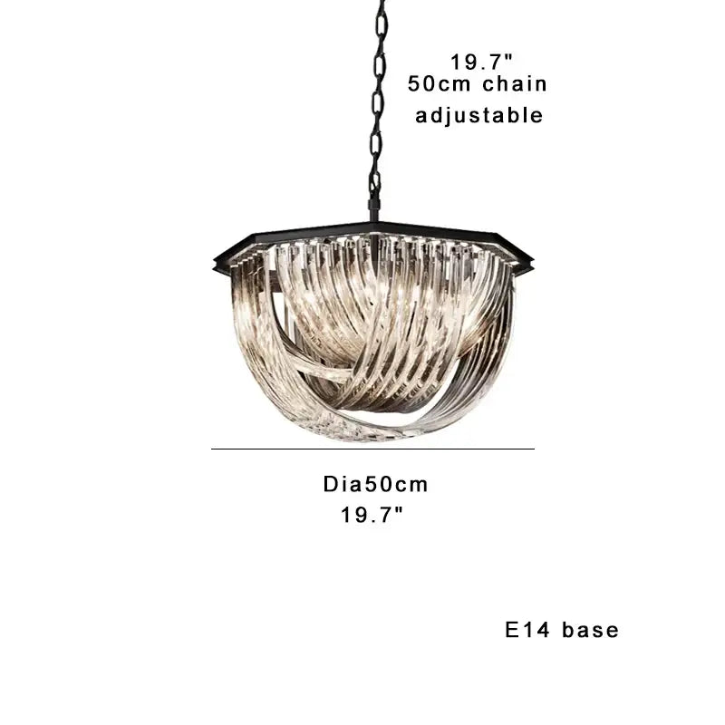 Luxury black stainless steel glass ribbon chandelier with black metal frame and amber twisted glass shades for living room decorbites black stainless steel