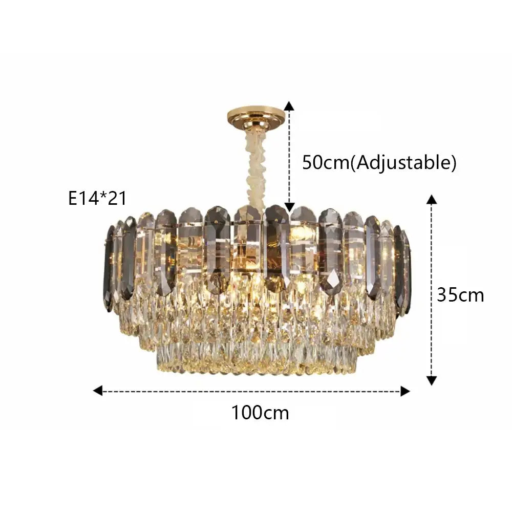 Luxury cascading gold crystal led wall lamp with multi-tiered crystal design and adjustable 50cm stem for living room decorbites crystal led