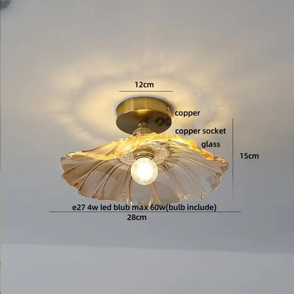 Luxury crystal brass ceiling lamp with a delicate translucent glass grid led shade and copper hardware for living room decorbites