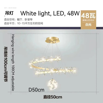 Luxury crystal gold ceiling chandelier featuring gold-toned spiral design with crystal accents and white led light decorbites crystal gold