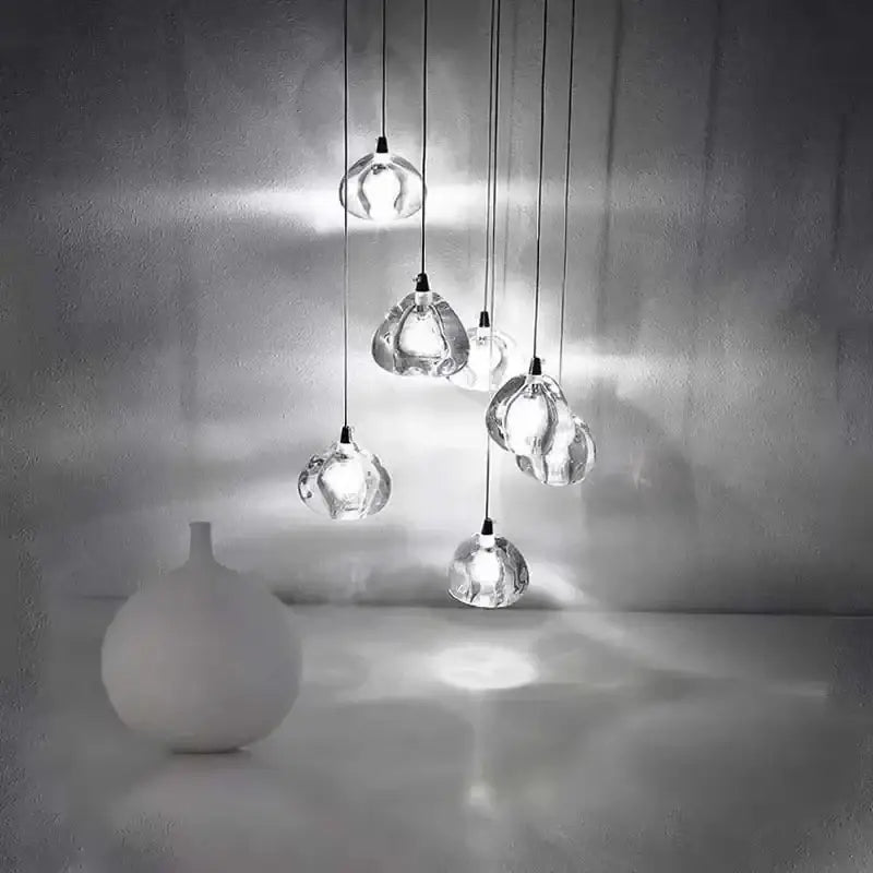 Clear teardrop-shaped glass decorbites crystal led chandelier pendant lights for luxury dining room decorbites crystal use