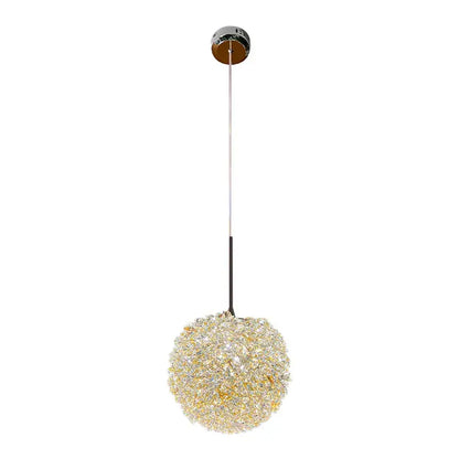 Luxury gold and amber decorbites crystal ball pendant light with clear and amber crystals for bedroom lighting decor