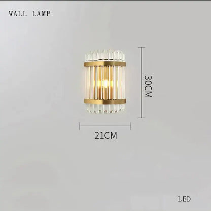 Luxury gold and amber crystal round pendant lights with gold-toned cylindrical wall lamp featuring led and glass rods decorbites crystal round