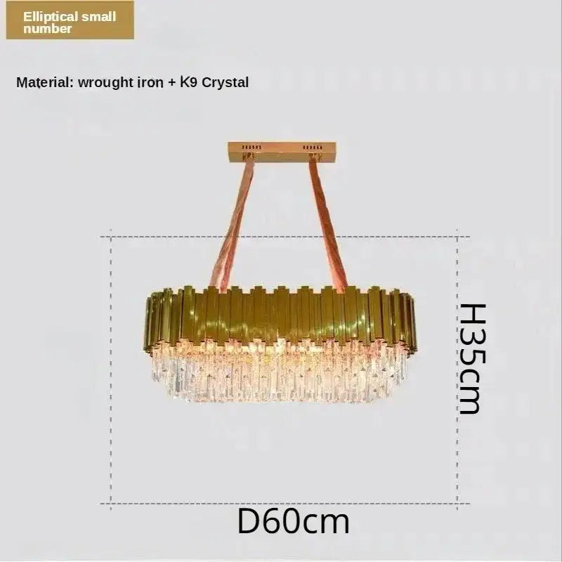 Luxury gold crystal ceiling chandelier with gold-toned wrought iron and k9 crystal decorbites crystal ceiling design
