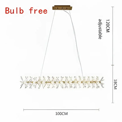Luxury gold crystal flower chandelier with sleek modern pendant light featuring clear crystal flower elements for living room decorbites