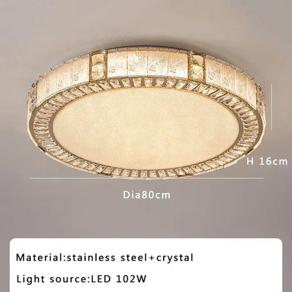 Luxury gold decorbites crystal glass ceiling light with gold stainless steel frame and oval frosted glass center