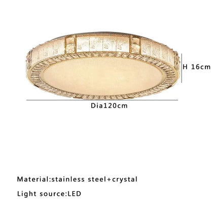 Luxury gold crystal glass ceiling light with stainless steel frame and embedded crystals for elegant decorbites crystal glass decor
