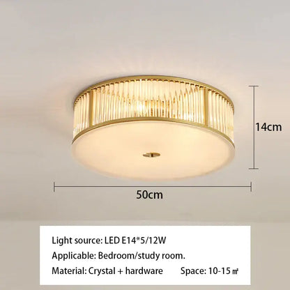 Luxury gold crystal led ceiling lamp with a metal frame and vertical crystal rods for living room decorbites crystal led
